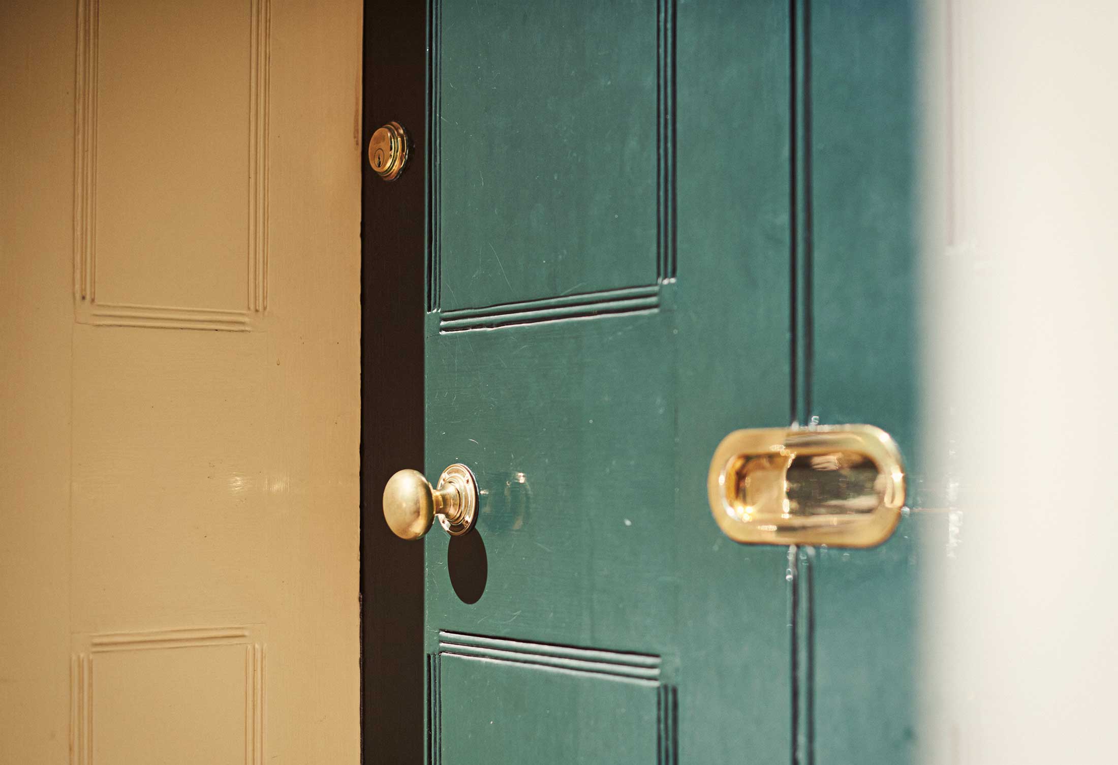Green door with gold details - Dedham - Beresfords Estate agents - Essex
